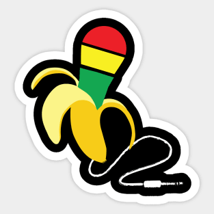 Banana with reggae microphone Sticker